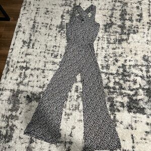 kaileigh XS jumpsuit-leaf print with cross back